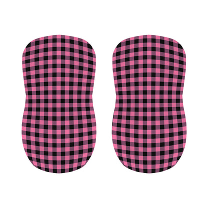 Pink And Black Buffalo Check Print Bar Stool Covers