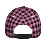 Pink And Black Buffalo Check Print Baseball Cap