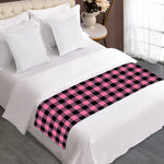Pink And Black Buffalo Check Print Bed Runner