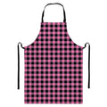 Pink And Black Buffalo Check Print Bib Apron With Pocket