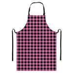 Pink And Black Buffalo Check Print Bib Apron With Pocket