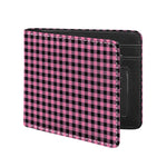 Pink And Black Buffalo Check Print Bifold Wallet