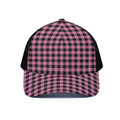 Pink And Black Buffalo Check Print Black Mesh Trucker Hat