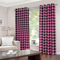 Pink And Black Buffalo Check Print Dimout Grommet Curtains
