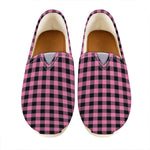 Pink And Black Buffalo Check Print Casual Shoes