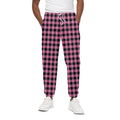 Pink And Black Buffalo Check Print Cotton Sweatpants