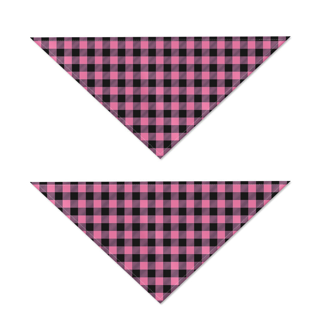 Pink And Black Buffalo Check Print Dog Bandana