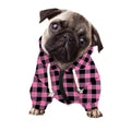 Pink And Black Buffalo Check Print Dog Zip Up Hoodie