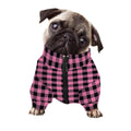Pink And Black Buffalo Check Print Dog Zip Up Jacket