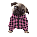 Pink And Black Buffalo Check Print Dog Zip Up Jacket