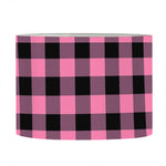 Pink And Black Buffalo Check Print Drum Lamp Shade