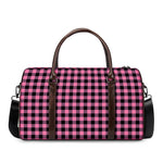 Pink And Black Buffalo Check Print Duffle Bag