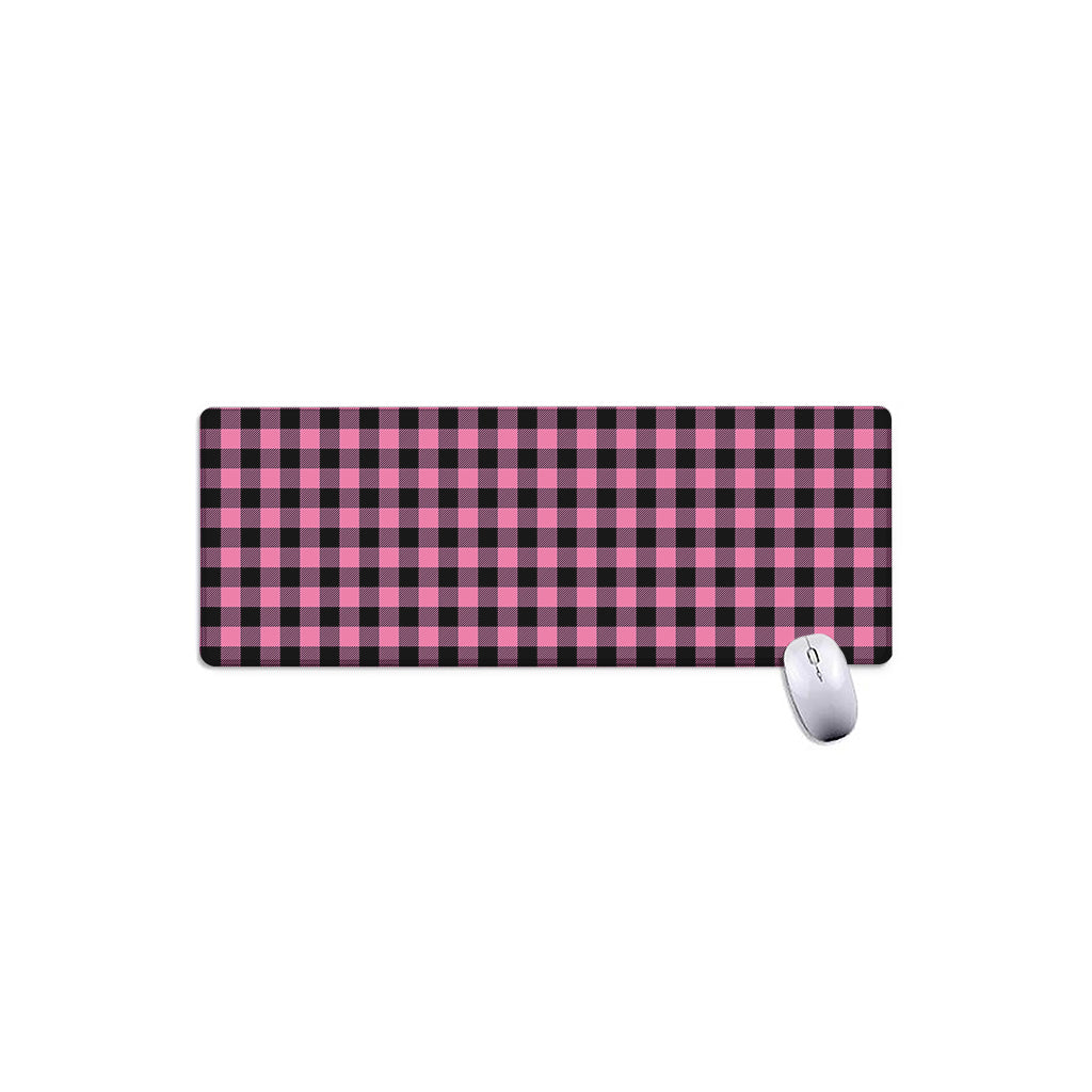 Pink And Black Buffalo Check Print Extended Mouse Pad