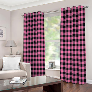 Pink And Black Buffalo Check Print Extra Wide Grommet Curtains