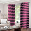 Pink And Black Buffalo Check Print Extra Wide Grommet Curtains