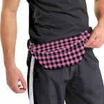 Pink And Black Buffalo Check Print Fanny Pack