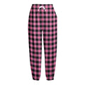 Pink And Black Buffalo Check Print Fleece Lined Knit Pants