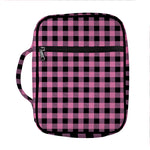 Pink And Black Buffalo Check Print Front Pocket Bible Bag