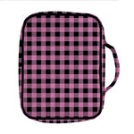 Pink And Black Buffalo Check Print Front Pocket Bible Bag