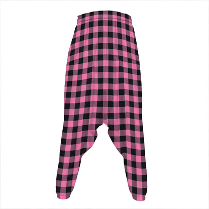 Pink And Black Buffalo Check Print Hammer Pants