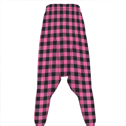 Pink And Black Buffalo Check Print Hammer Pants