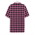 Pink And Black Buffalo Check Print Hawaiian Shirt