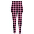 Pink And Black Buffalo Check Print High-Waisted Pocket Leggings
