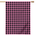 Pink And Black Buffalo Check Print House Flag