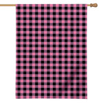 Pink And Black Buffalo Check Print House Flag