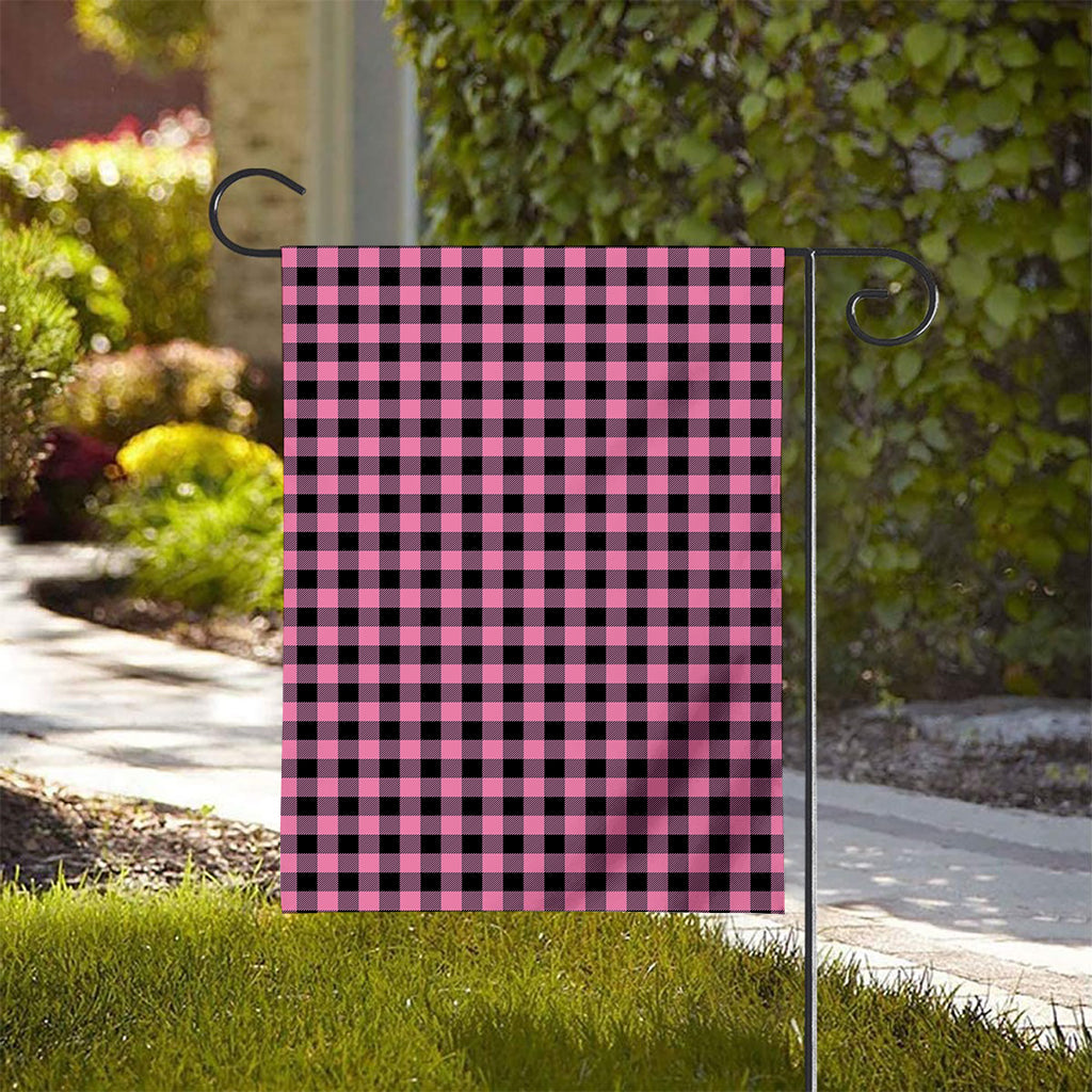 Pink And Black Buffalo Check Print House Flag