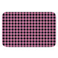 Pink And Black Buffalo Check Print Indoor Door Mat
