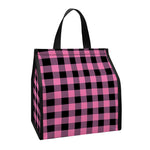 Pink And Black Buffalo Check Print Insulated Lunch Tote
