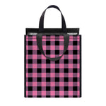 Pink And Black Buffalo Check Print Insulated Lunch Tote