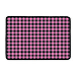 Pink And Black Buffalo Check Print Kitchen Mat