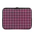 Pink And Black Buffalo Check Print Laptop Sleeve