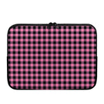 Pink And Black Buffalo Check Print Laptop Sleeve