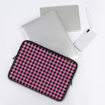 Pink And Black Buffalo Check Print Laptop Sleeve