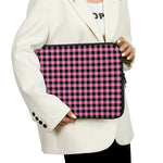 Pink And Black Buffalo Check Print Laptop Sleeve