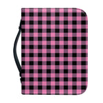 Pink And Black Buffalo Check Print Leather Bible Cover