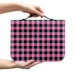 Pink And Black Buffalo Check Print Leather Bible Cover