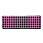 Pink And Black Buffalo Check Print Long Kitchen Mat