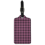 Pink And Black Buffalo Check Print Luggage Tag