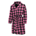 Pink And Black Buffalo Check Print Men's Bathrobe