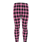 Pink And Black Buffalo Check Print Men's leggings