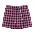 Pink And Black Buffalo Check Print Mesh Shorts