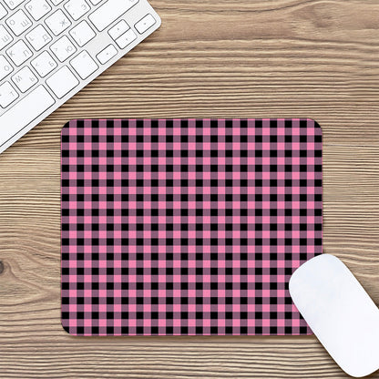 Pink And Black Buffalo Check Print Mouse Pad