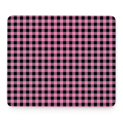 Pink And Black Buffalo Check Print Mouse Pad