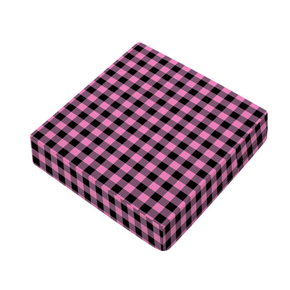 Pink And Black Buffalo Check Print Outdoor Seat Cushion Cover