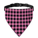 Pink And Black Buffalo Check Print Over The Collar Dog Bandana