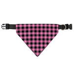 Pink And Black Buffalo Check Print Over The Collar Dog Bandana